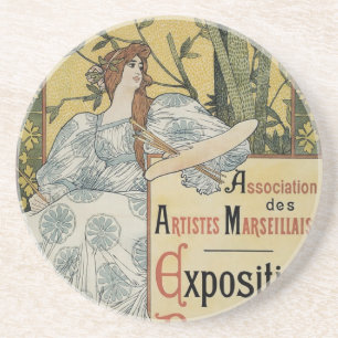 Vintages Jugendstil, Ausstellung des Beaux Arts Getränkeuntersetzer