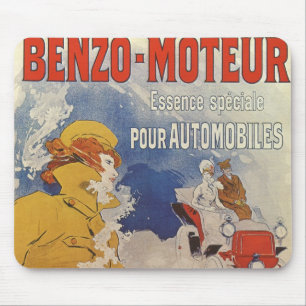 Vintages Jugendstil, Benzo Moteur von Jules Cheret Mousepad