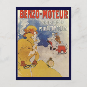 Vintages Jugendstil, Benzo Moteur von Jules Cheret Postkarte