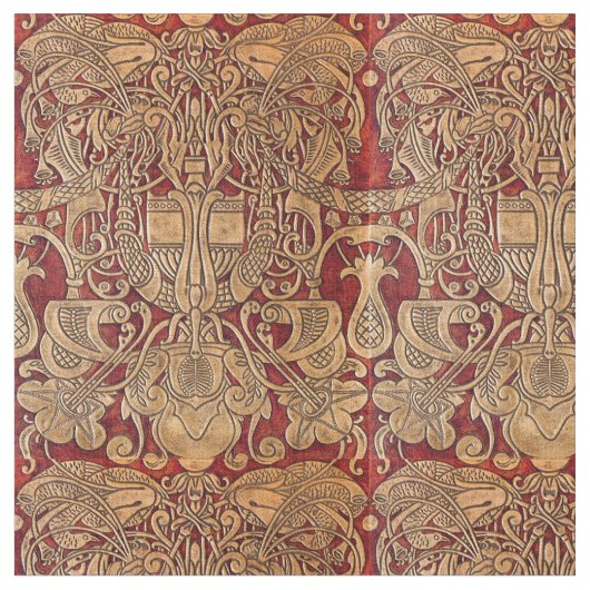 Vintages Jugendstil-Bird- und Folientyp Stoff (Nahaufnahme)