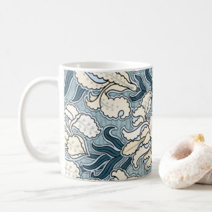 Vintages Jugendstil, Blue Garden Iris Blume Kaffeetasse