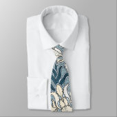 Vintages Jugendstil, Blue Garden Iris Blume Krawatte (Gebunden)