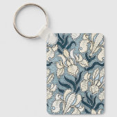 Vintages Jugendstil, Blue Garden Iris Blume Schlüsselanhänger (Vorderseite)