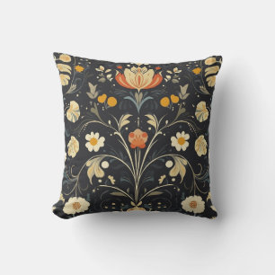 Vintages Jugendstil-Blume-Design Kissen