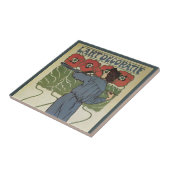 Vintages Jugendstil, Blume zum Malen von Mohn Fliese (Seite)