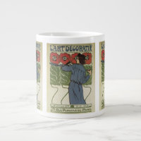 Vintages Jugendstil, Blume zum Malen von Mohn
