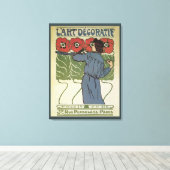 Vintages Jugendstil, Blume zum Malen von Mohn Leinwanddruck (Insitu (Holzboden))