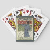 Vintages Jugendstil, Blume zum Malen von Mohn Spielkarten (Rückseite)