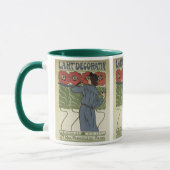 Vintages Jugendstil, Blume zum Malen von Mohn Tasse (Links)