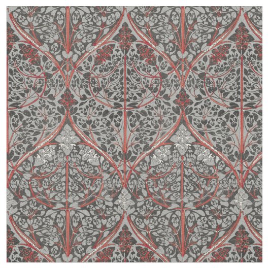 Vintages Jugendstil-Blumenmuster Stoff (Nahaufnahme)