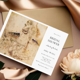 Vintages Jugendstil-Brautparty Einladung