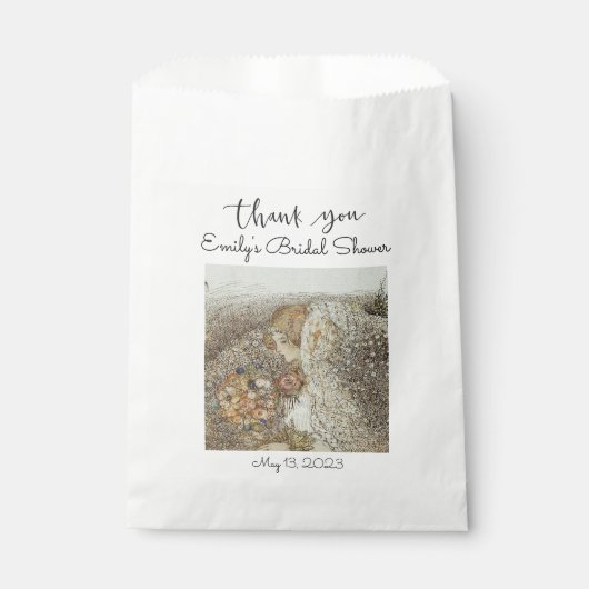 Vintages Jugendstil-Brautparty Geschenktütchen (Vorderseite)