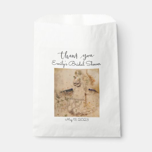 Vintages Jugendstil-Brautparty Geschenktütchen (Vorderseite)