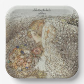 Vintages Jugendstil-Brautparty Pappteller (Vorderseite)