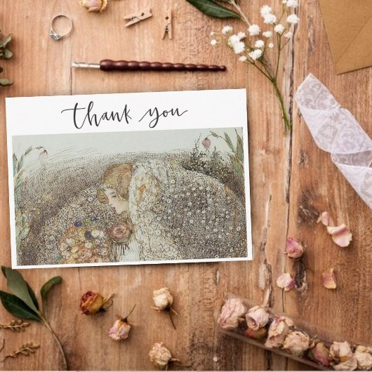 Vintages Jugendstil-Brautparty Vielen Dank Feiertagskarte