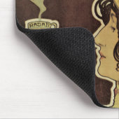 Vintages Jugendstil-Café Rajah, Frau mit Kaffee Mousepad (Ecke)