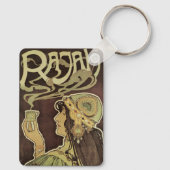 Vintages Jugendstil-Café Rajah, Frau mit Kaffee Schlüsselanhänger (Rückseite)