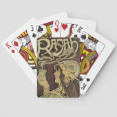 Vintages Jugendstil-Café Rajah, Frau mit Kaffee Spielkarten (Rückseite)