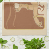 Vintages Jugendstil-Café Rajah, Lady mit Kaffee Geschirrtuch (Gefaltet)