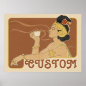 Vintages Jugendstil-Café Rajah, Lady mit Kaffee Poster (Vorne)
