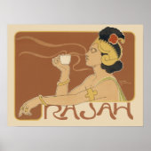 Vintages Jugendstil-Café Rajah, Lady mit Kaffee Poster (Vorne)