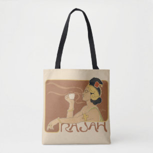 Vintages Jugendstil-Café Rajah, Lady mit Kaffee Tasche