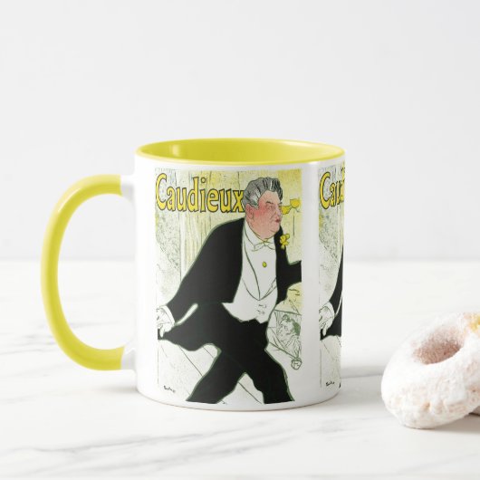 Vintages Jugendstil, Caudieux von Toulouse Lautrec Tasse (Mit Donut)