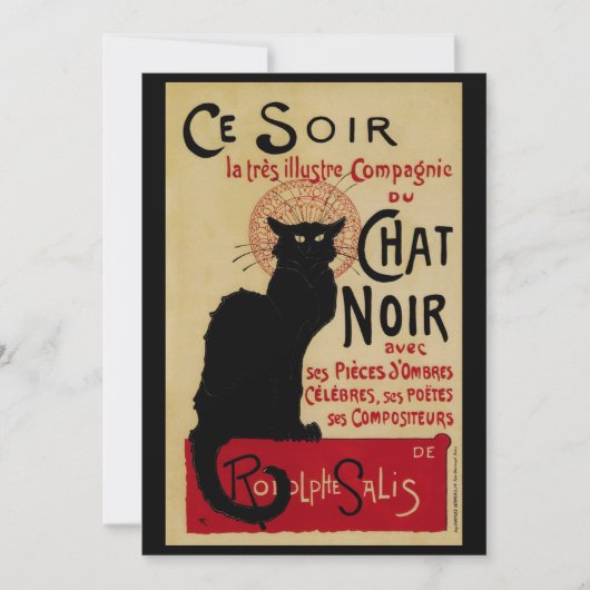 Vintages Jugendstil, Ce Soir Chat Noir Black Cat (Vorderseite)