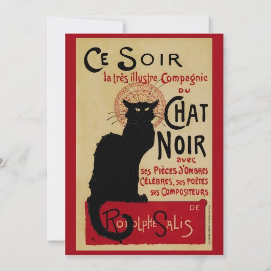 Vintages Jugendstil, Ce Soir Chat Noir Black Cat (Vorderseite)
