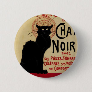 Vintages Jugendstil, Ce Soir Chat Noir Black Cat Button