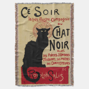 Vintages Jugendstil, Ce Soir Chat Noir Black Cat Decke