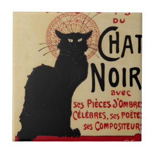 Vintages Jugendstil, Ce Soir Chat Noir Black Cat Fliese