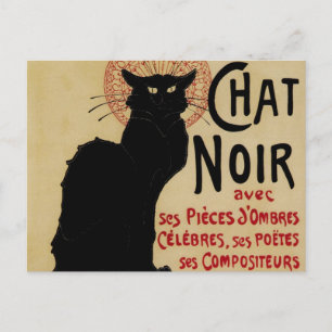 Vintages Jugendstil, Ce Soir Chat Noir Black Cat Postkarte
