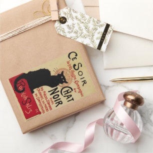 Vintages Jugendstil, Ce Soir Chat Noir Black Cat Rechteckiger Aufkleber