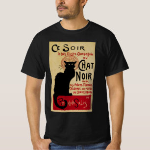Vintages Jugendstil, Ce Soir Chat Noir Black Cat T-Shirt