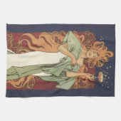Vintages Jugendstil, Champagner von Alphonse Mucha Geschirrtuch (Horizontal)
