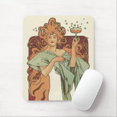 Vintages Jugendstil, Champagner von Alphonse Mucha Mousepad (Mit Mouse)