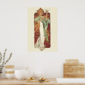 Vintages Jugendstil, Champagner von Alphonse Mucha Poster (Küche)