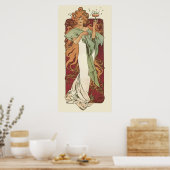 Vintages Jugendstil, Champagner von Alphonse Mucha Poster (Küche)