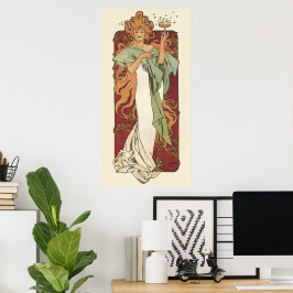 Vintages Jugendstil, Champagner von Alphonse Mucha Poster