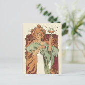Vintages Jugendstil, Champagner von Alphonse Mucha Postkarte (Stehend Vorderseite)