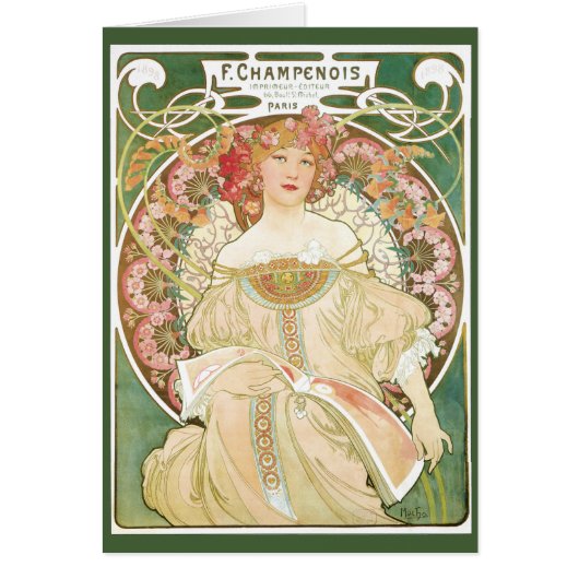 Vintages Jugendstil, Champenois von Alphonse Mucha (Vorne)