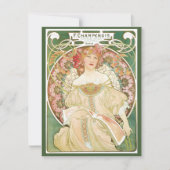 Vintages Jugendstil, Champenois von Alphonse Mucha Einladung (Vorderseite)