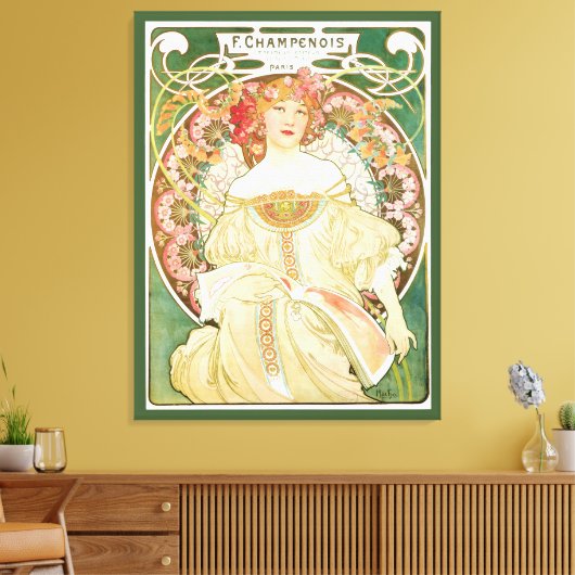 Vintages Jugendstil, Champenois von Alphonse Mucha Leinwanddruck (Insitu (Wohnzimmer))