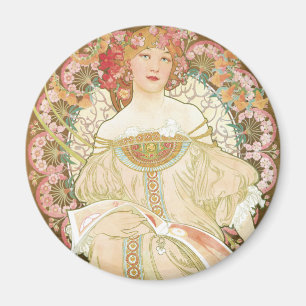Vintages Jugendstil, Champenois von Alphonse Mucha Magnet