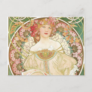 Vintages Jugendstil, Champenois von Alphonse Mucha Postkarte