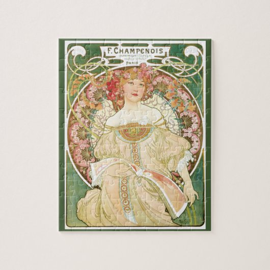Vintages Jugendstil, Champenois von Alphonse Mucha Puzzle (Vertikal)