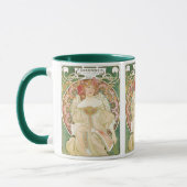 Vintages Jugendstil, Champenois von Alphonse Mucha Tasse (Links)