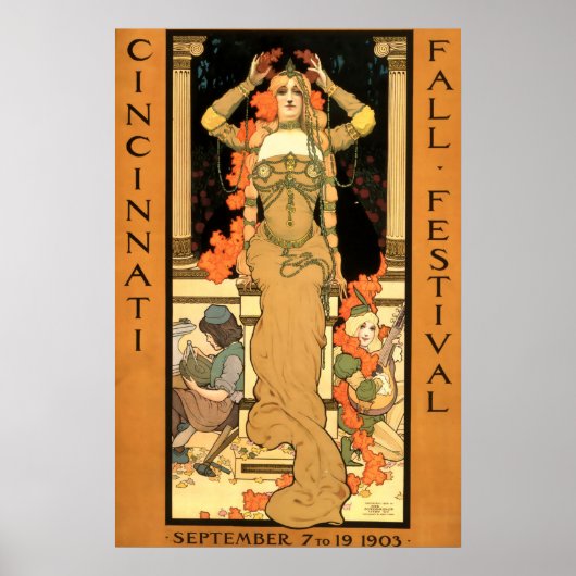 Vintages Jugendstil Cincinnati Fest Poster (Vorne)