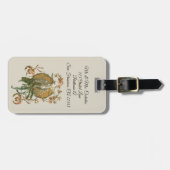 Vintages Jugendstil, Cockatoo Bird, Orchideen Blum Gepäckanhänger (Vorderseite horizontal)